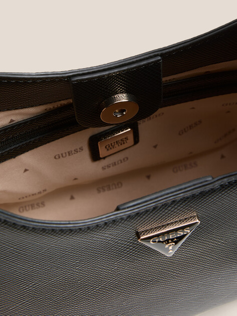 Женская сумка  GUESS ROSALBA SMALL HOBO CROSSBODY, Артикул HWZG9657010, черный | 4713286. Ракурс 4