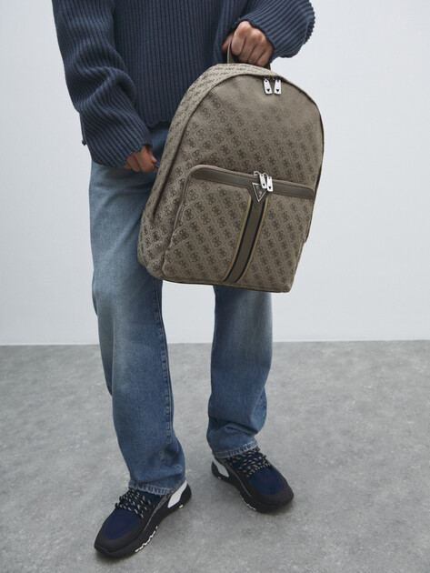 Мужской рюкзак GUESS MILANO COMPACT BACKPACK, Артикул HMMISTP5111, зеленовато-бежевый | 4713645. Ракурс 5
