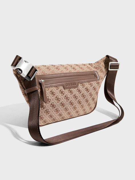 Мужская поясная сумка GUESS MILANO MAXI BUM BAG W FRONT P, Артикул HMMISTP5156, темно-бежевый | 4713679. Ракурс 3