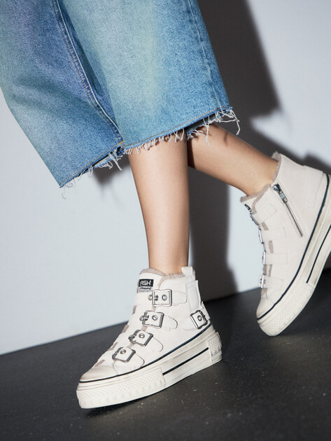 Женские высокие кеды ASH RAINBOW FUR, Артикул RAINBOW FUR, светло-бежевый | 4716252. Ракурс 6