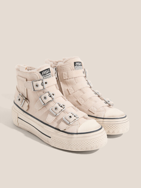 Женские высокие кеды ASH RAINBOW FUR, Артикул RAINBOW FUR, светло-бежевый | 4716252. Ракурс 2