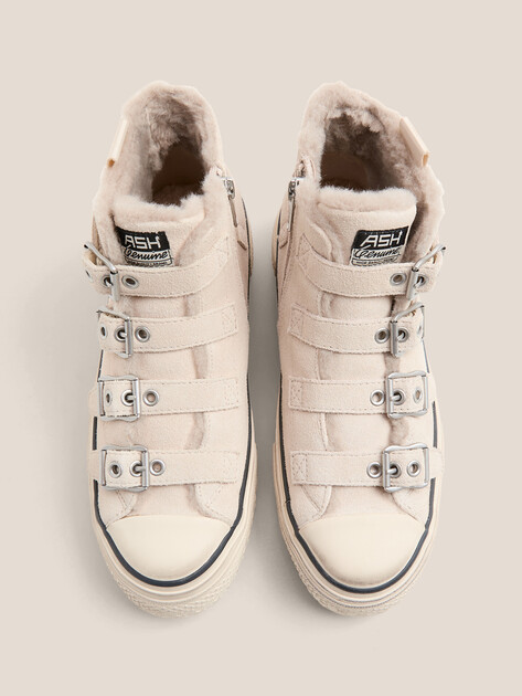 Женские высокие кеды ASH RAINBOW FUR, Артикул RAINBOW FUR, светло-бежевый | 4716252. Ракурс 4