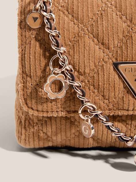 Кросс-боди GUESS GIULLY II MINI 2 COMP CVRT FLP, Артикул HWCG9673740, светло-коричневый | 4719518. Ракурс 2