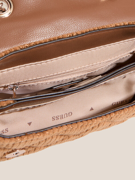 Кросс-боди GUESS GIULLY II MINI 2 COMP CVRT FLP, Артикул HWCG9673740, светло-коричневый | 4719518. Ракурс 4