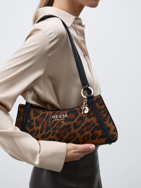 Женская сумка  GUESS DOMITILLA SHOULDER BAG, Артикул HWLO7529180, леопардовый принт | 4719565. Ракурс 5