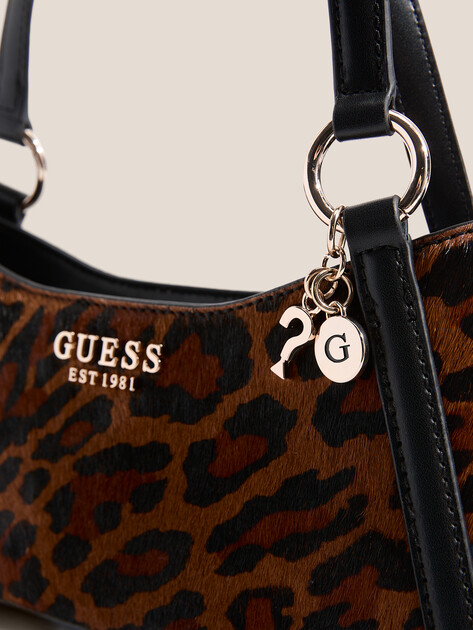 Женская сумка  GUESS DOMITILLA SHOULDER BAG, Артикул HWLO7529180, леопардовый принт | 4719565. Ракурс 2