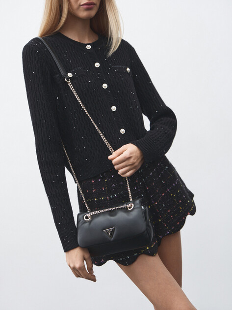 Кросс-боди GUESS SUNETRA MINI CNVRTBL XBDY FLAP, Артикул HWNG7534780, черный | 4719595. Ракурс 5