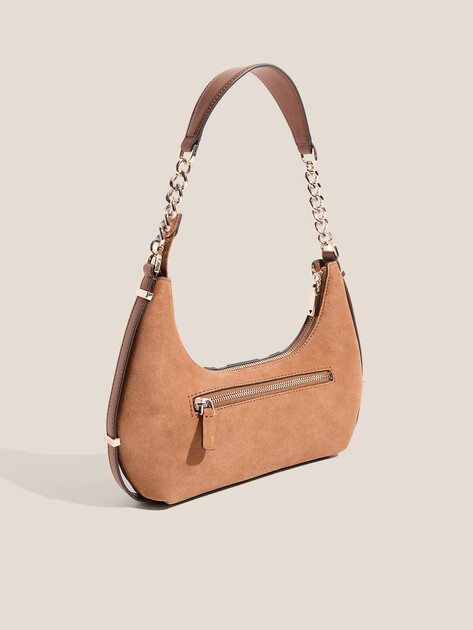 Женская сумка  GUESS ERENIA TOP ZIP SHOULDER BAG, Артикул HWSB7838180, светло-коричневый | 4719662. Ракурс 3