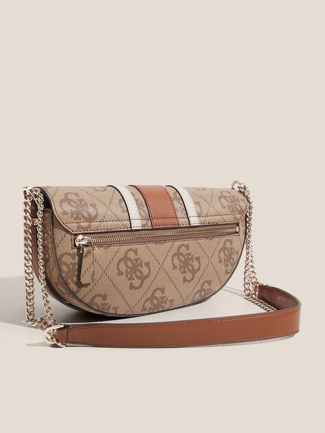 Кросс-боди GUESS ERENIA CONVERTIBLE XBODY FLAP, Артикул HWSO7838210, темно-бежевый | 4719711. Ракурс 3