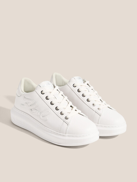 Женские кеды KARL LAGERFELD KAPRI Signia Emboss Lo Lace, Артикул KL62511A, белый | 4721002. Ракурс 2