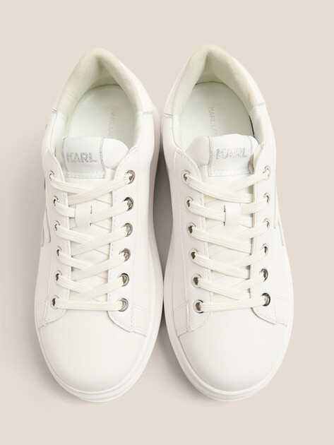 Женские кеды KARL LAGERFELD KAPRI Signia Emboss Lo Lace, Артикул KL62511A, белый | 4721002. Ракурс 4