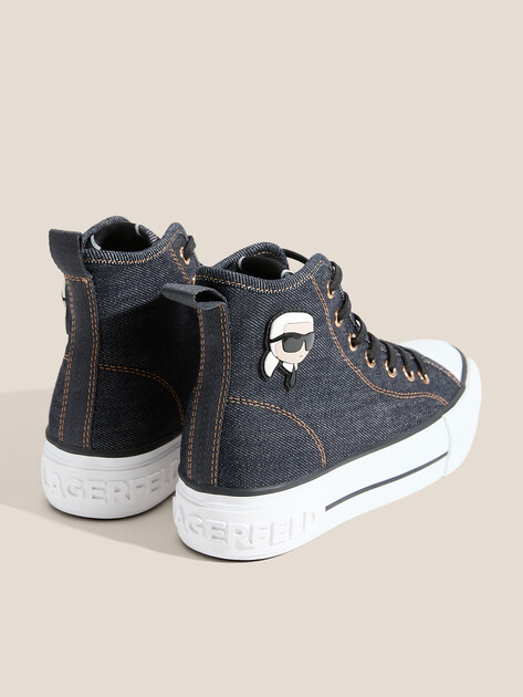 Женские высокие кеды KARL LAGERFELD KAMPUS MAX NFT Patch Hi Lace, Артикул KL60444D, темно-синий | 4722303. Ракурс 5