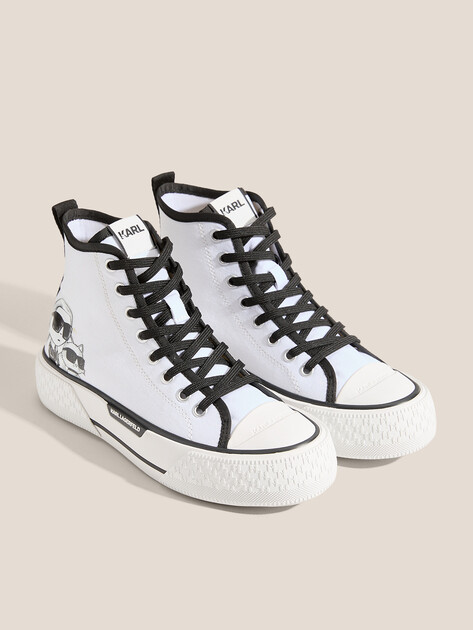 Женские высокие кеды KARL LAGERFELD KAMPUS MAX III Twin NFT Hi Top, Артикул KL60654T, белый | 4722369. Ракурс 2