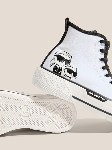 Женские высокие кеды KARL LAGERFELD KAMPUS MAX III Twin NFT Hi Top, Артикул KL60654T, белый | 4722369. Ракурс 3