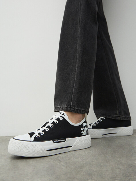 Женские кеды KARL LAGERFELD KAMPUS MAX III Twin NFT Lo Lace, Артикул KL60614T, черный | 4722378. Ракурс 6