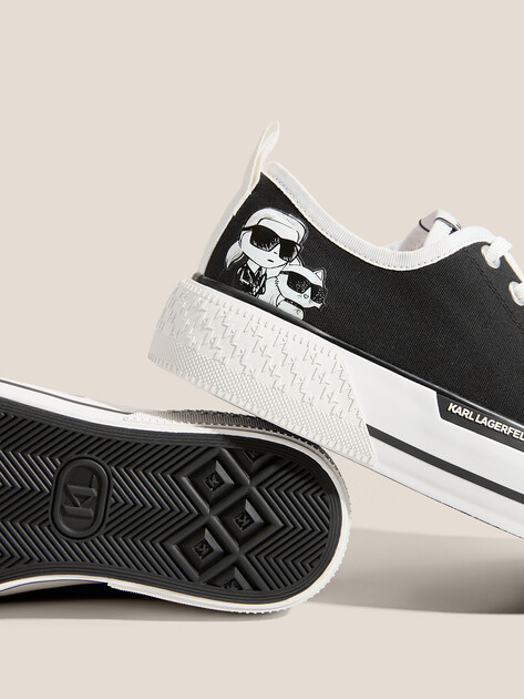 Женские кеды KARL LAGERFELD KAMPUS MAX III Twin NFT Lo Lace, Артикул KL60614T, черный | 4722378. Ракурс 3