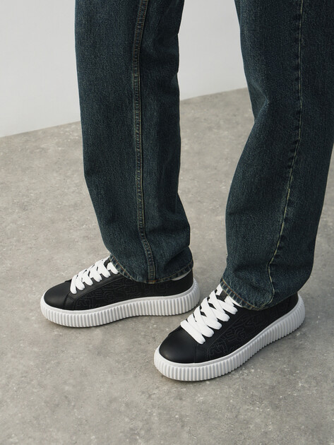 Мужские кеды KARL LAGERFELD KAPRIKA Contrast Stitch AOP, Артикул KL24224, черный | 4725663. Ракурс 6