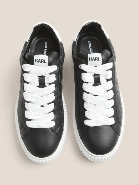 Мужские кеды KARL LAGERFELD KAPRIKA Contrast Stitch AOP, Артикул KL24224, черный | 4725663. Ракурс 4