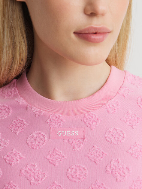 Женский топ GUESS PEONY JACQUARD KNIT TOP, Артикул V5GP21KCT02, розовый | 4726430. Ракурс 3