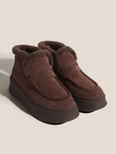 Женские высокие лоферы TENDANCE, Артикул YS-23101-31, темно-коричневый | 4728748. Ракурс 2