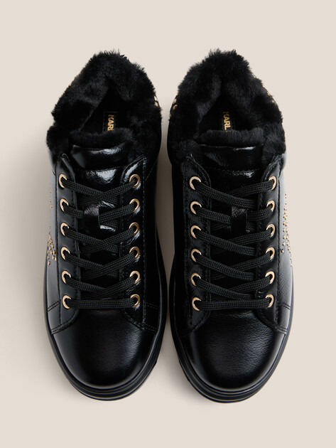 Женские кеды KARL LAGERFELD KAPRI LUG Signia Studs Lo Lace, Артикул KL67511, черный | 4729573. Ракурс 4