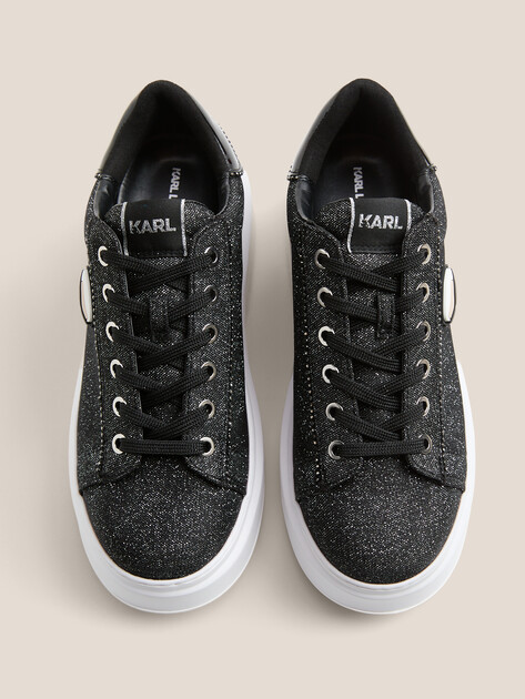 Женские кеды KARL LAGERFELD ANAKAPRI Glitter NFT Mix, Артикул KL63531N, черный | 4729817. Ракурс 4