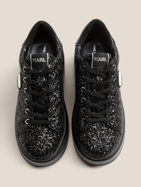 Женские кеды KARL LAGERFELD ANAKAPRI Glitter NFT Mix, Артикул KL63531N, черный | 4729825. Ракурс 4