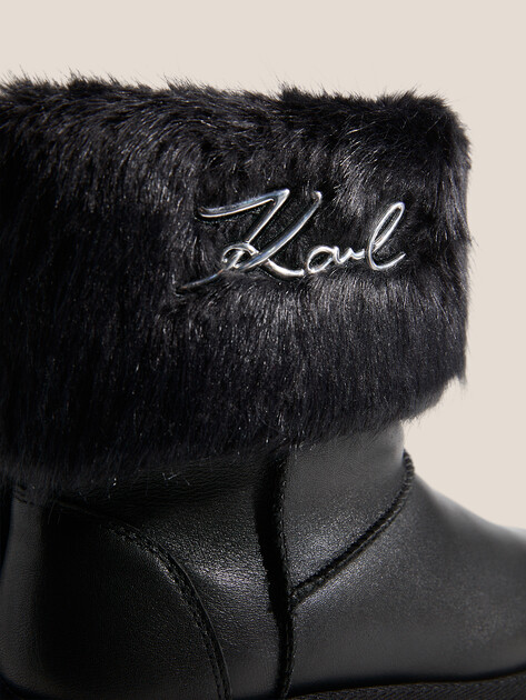 Женские угги KARL LAGERFELD SKYLAR Signia Kollar Mid Boot, Артикул KL48655, черный | 4730525. Ракурс 3