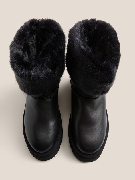 Женские угги KARL LAGERFELD SKYLAR Signia Kollar Mid Boot, Артикул KL48655, черный | 4730525. Ракурс 4