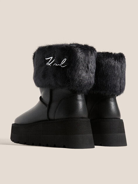 Женские угги KARL LAGERFELD SKYLAR Signia Kollar Mid Boot, Артикул KL48655, черный | 4730525. Ракурс 5