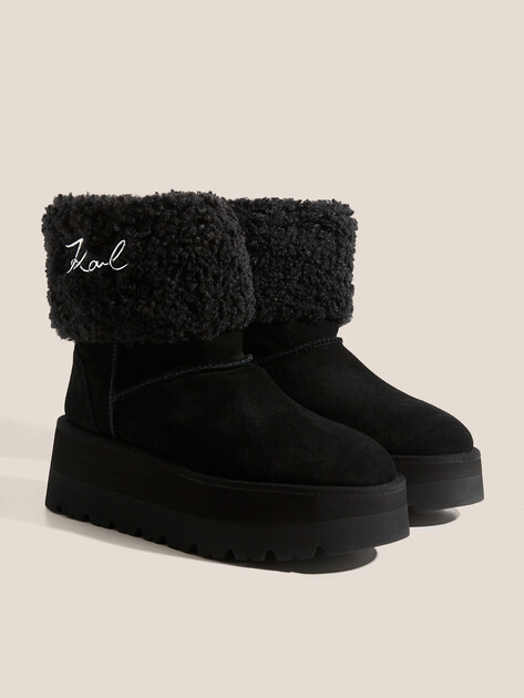 Женские угги KARL LAGERFELD SKYLAR Signia Kollar Mid Boot, Артикул KL48653, черный | 4730600. Ракурс 2