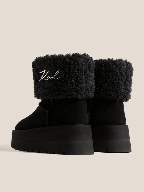 Женские угги KARL LAGERFELD SKYLAR Signia Kollar Mid Boot, Артикул KL48653, черный | 4730600. Ракурс 5