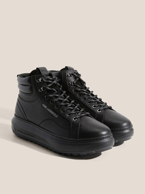 Мужские высокие кеды KARL LAGERFELD KAPRI LUG Hiker Lace Hi, Артикул KL57555, черный | 4735708. Ракурс 2