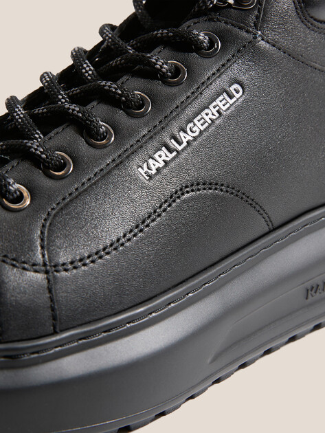 Мужские высокие кеды KARL LAGERFELD KAPRI LUG Hiker Lace Hi, Артикул KL57555, черный | 4735708. Ракурс 3