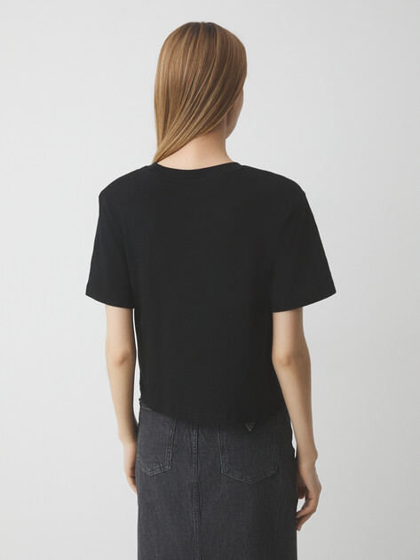Женская футболка GUESS CLEMATIS CROP KIMONO SS TEE, Артикул V5GI09K9RM1, черный | 4737715. Ракурс 4 Женская футболка GUESS CLEMATIS CROP KIMONO SS TEE, Артикул V5GI09K9RM1, черный | 4737715. Ракурс 4