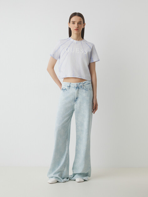 Женская футболка тай-дай GUESS GENZIANA CROP TEE, Артикул V5GI19I3Z14, фиолетовый | 4737723. Ракурс 2 Женская футболка тай-дай GUESS GENZIANA CROP TEE, Артикул V5GI19I3Z14, фиолетовый | 4737723. Ракурс 2