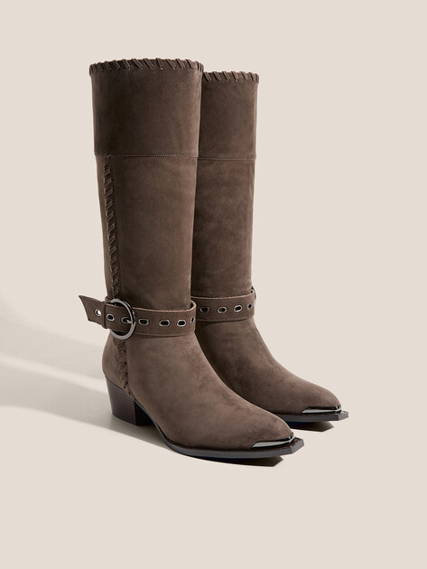 Высокие казаки TENDANCE, Артикул GLC8747-01, серо-коричневый | 4739646. Ракурс 2