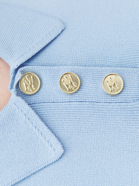 Женский джемпер поло KARL LAGERFELD sslv knit polo, Артикул A2W18027, голубой | 4746795. Ракурс 3 Женский джемпер поло KARL LAGERFELD sslv knit polo, Артикул A2W18027, голубой | 4746795. Ракурс 3