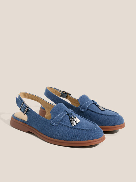 Женские лоферы с открытой пяткой (слинг-бэк) TENDANCE, Артикул YS-2299K-X21, синий | 4752053. Ракурс 2 Женские лоферы с открытой пяткой (слинг-бэк) TENDANCE, Артикул YS-2299K-X21, синий | 4752053. Ракурс 2
