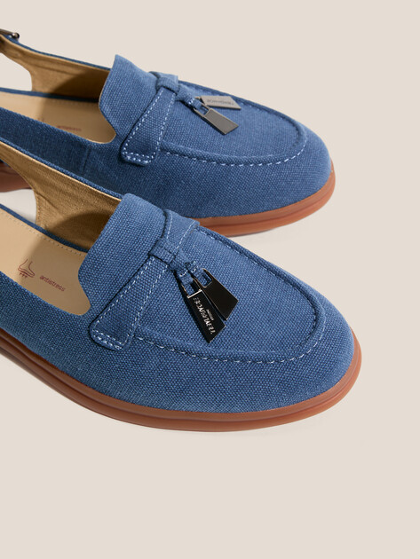 Женские лоферы с открытой пяткой (слинг-бэк) TENDANCE, Артикул YS-2299K-X21, синий | 4752053. Ракурс 3 Женские лоферы с открытой пяткой (слинг-бэк) TENDANCE, Артикул YS-2299K-X21, синий | 4752053. Ракурс 3