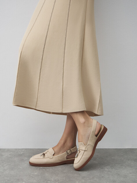 Женские лоферы с открытой пяткой (слинг-бэк) TENDANCE, Артикул YS-2299K-X21, светло-бежевый | 4752207. Ракурс 6