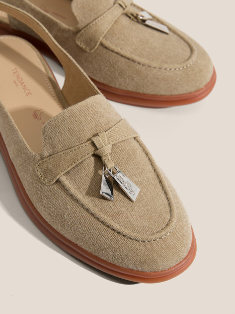 Женские лоферы с открытой пяткой (слинг-бэк) TENDANCE, Артикул YS-2299K-X61, зелено-бежевый | 4753690. Ракурс 3