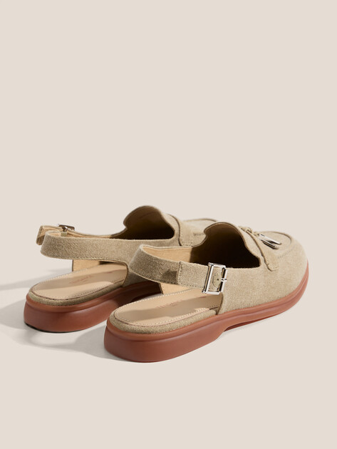 Женские лоферы с открытой пяткой (слинг-бэк) TENDANCE, Артикул YS-2299K-X61, зелено-бежевый | 4753690. Ракурс 5