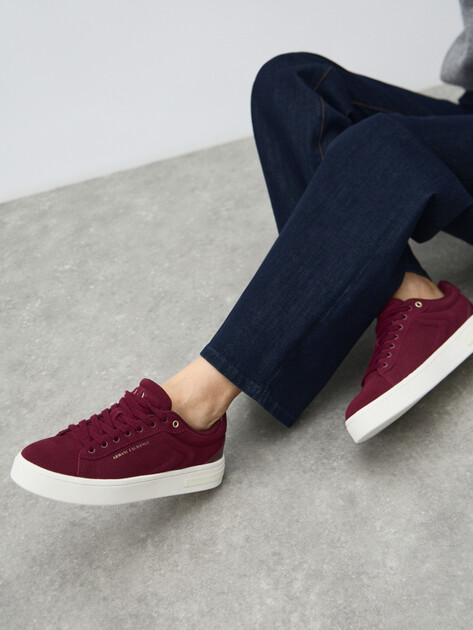 Женские кеды ARMANI EXCHANGE LONDON, Артикул XW001619, бордовый | 4754639. Ракурс 6