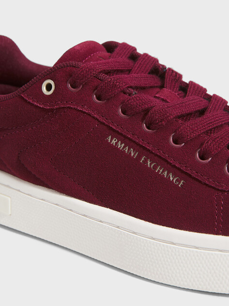 Женские кеды ARMANI EXCHANGE LONDON, Артикул XW001619, бордовый | 4754639. Ракурс 3
