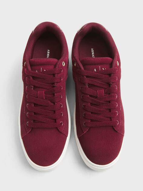 Женские кеды ARMANI EXCHANGE LONDON, Артикул XW001619, бордовый | 4754639. Ракурс 4