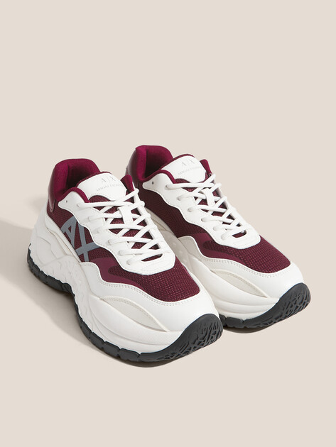 Женские кроссовки ARMANI EXCHANGE VEDDER, Артикул XW001626, бордовый | 4754654. Ракурс 2 Женские кроссовки ARMANI EXCHANGE VEDDER, Артикул XW001626, бордовый | 4754654. Ракурс 2