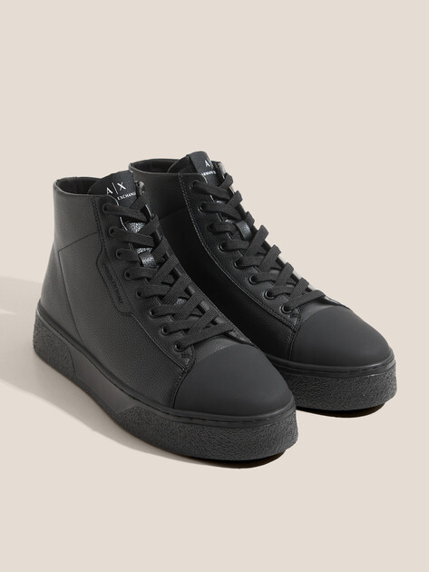 Мужские высокие кеды ARMANI EXCHANGE LION, Артикул XM001664, черный | 4754669. Ракурс 2