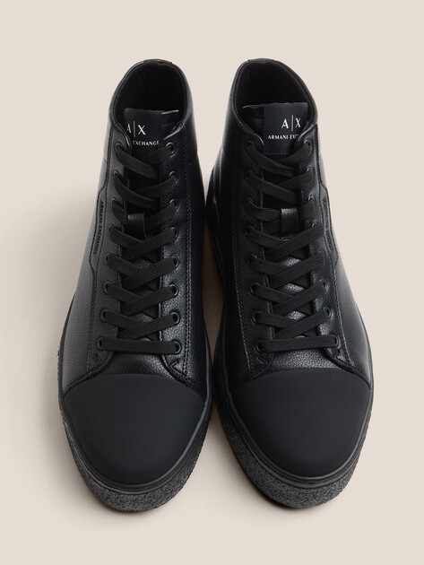 Мужские высокие кеды ARMANI EXCHANGE LION, Артикул XM001664, черный | 4754669. Ракурс 4