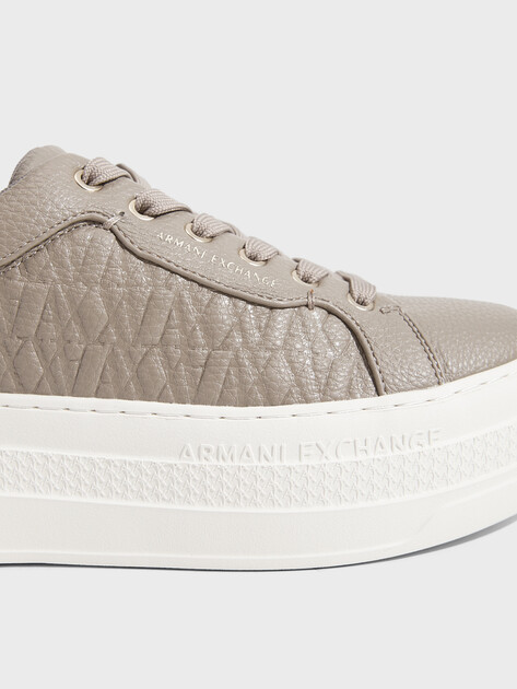 Женские кеды ARMANI EXCHANGE JANE, Артикул XW001630, бежевато-серый | 4754888. Ракурс 3